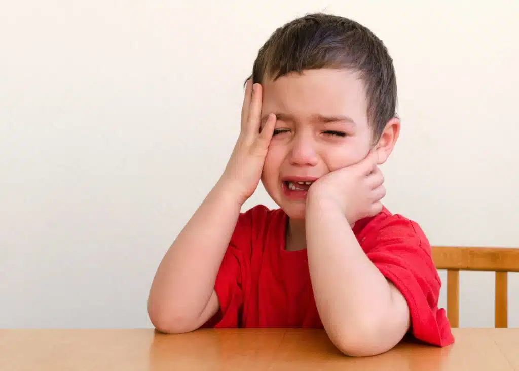 sensory meltdown little boy crying upset